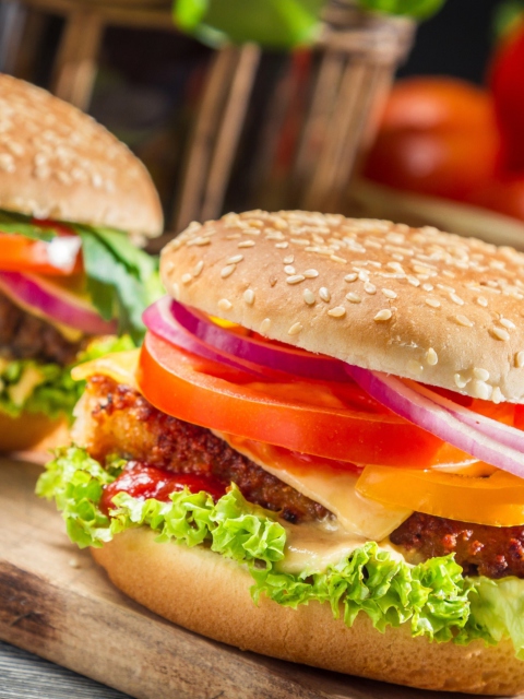 Fast Food Burgers wallpaper 480x640