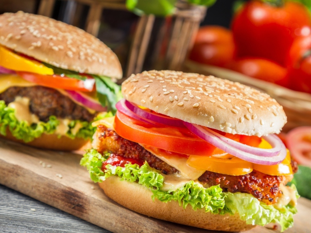 Das Fast Food Burgers Wallpaper 640x480