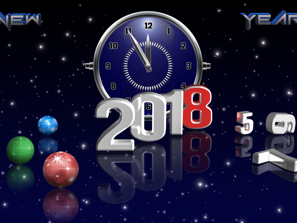Обои 2018 New Year Countdown 1024x768