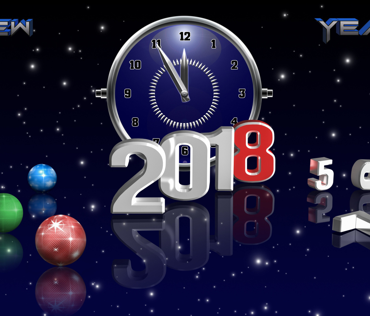 Обои 2018 New Year Countdown 1200x1024