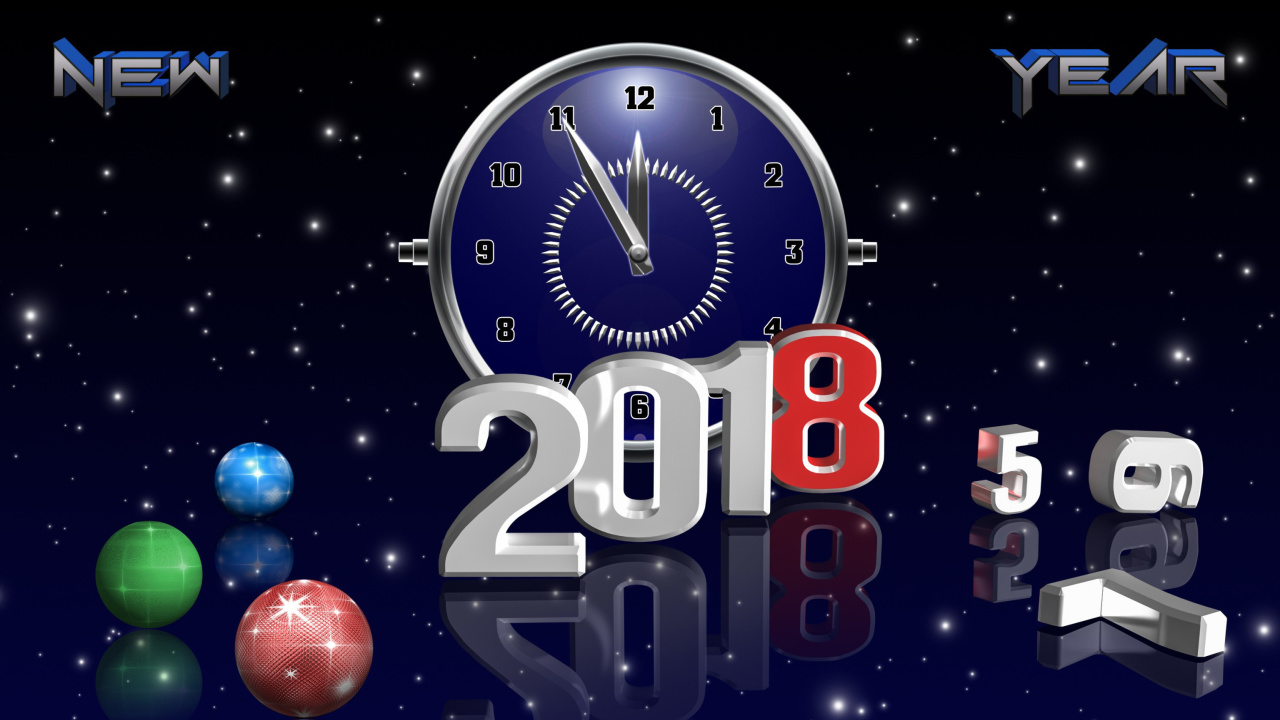 2018 New Year Countdown wallpaper 1280x720