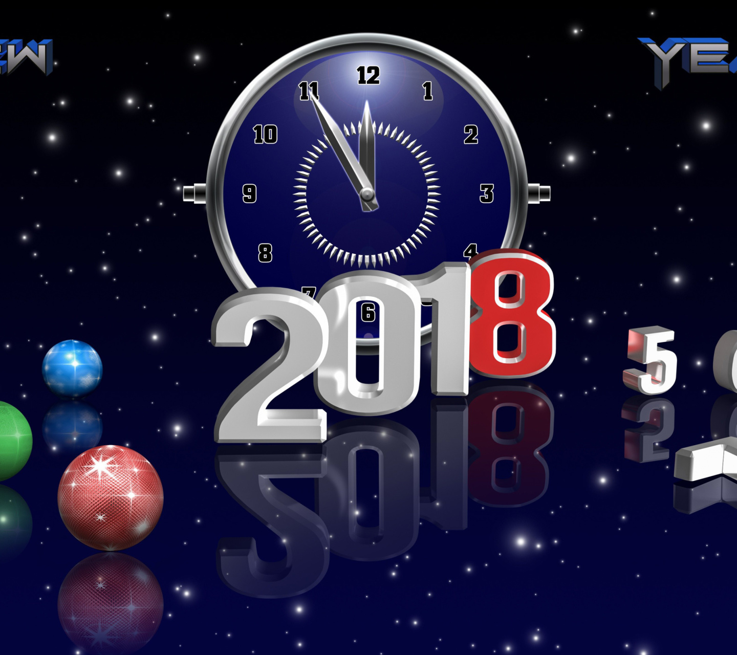 Fondo de pantalla 2018 New Year Countdown 1440x1280