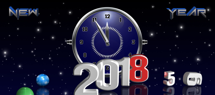 Fondo de pantalla 2018 New Year Countdown 720x320