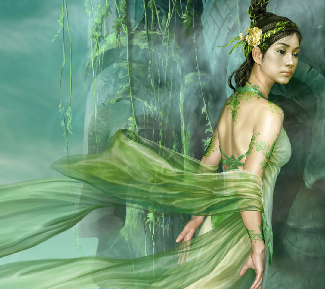 Green Princess wallpaper 1080x960