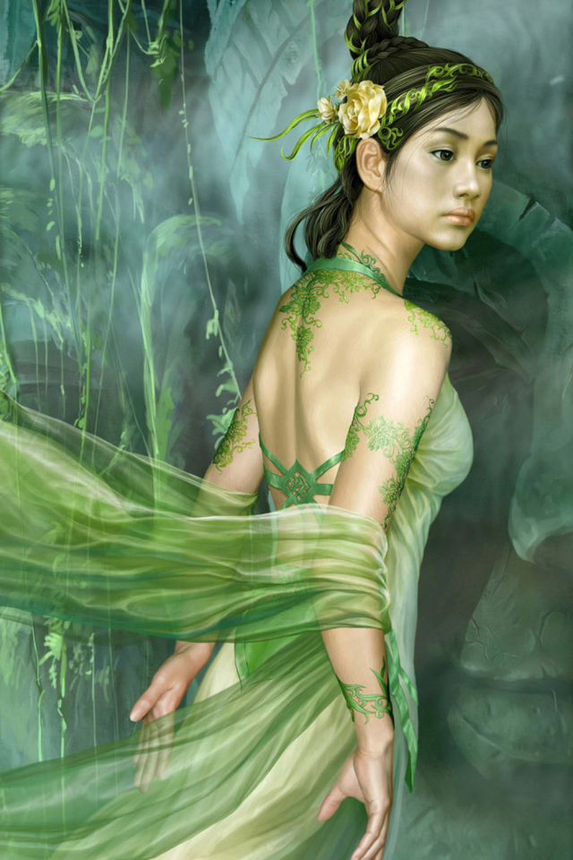 Green Princess wallpaper 640x960