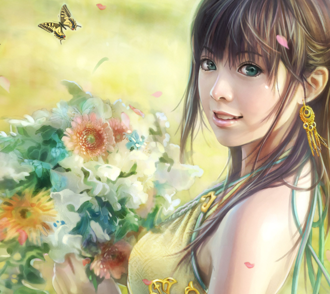 Das Spring Girl Wallpaper 1080x960