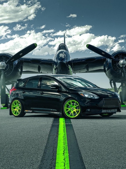 Fondo de pantalla Ford Focus ST with Jet 480x640