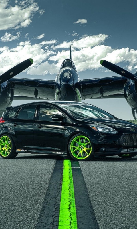 Обои Ford Focus ST with Jet 480x800