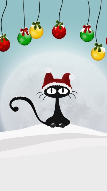 Das Christmas Cat Wallpaper 360x640