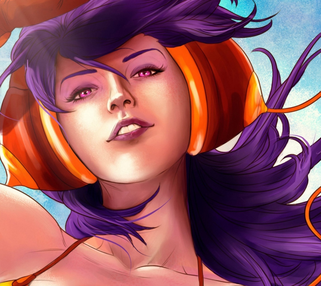 Purple Hair Girl Art screenshot #1 1080x960
