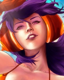 Das Purple Hair Girl Art Wallpaper 128x160