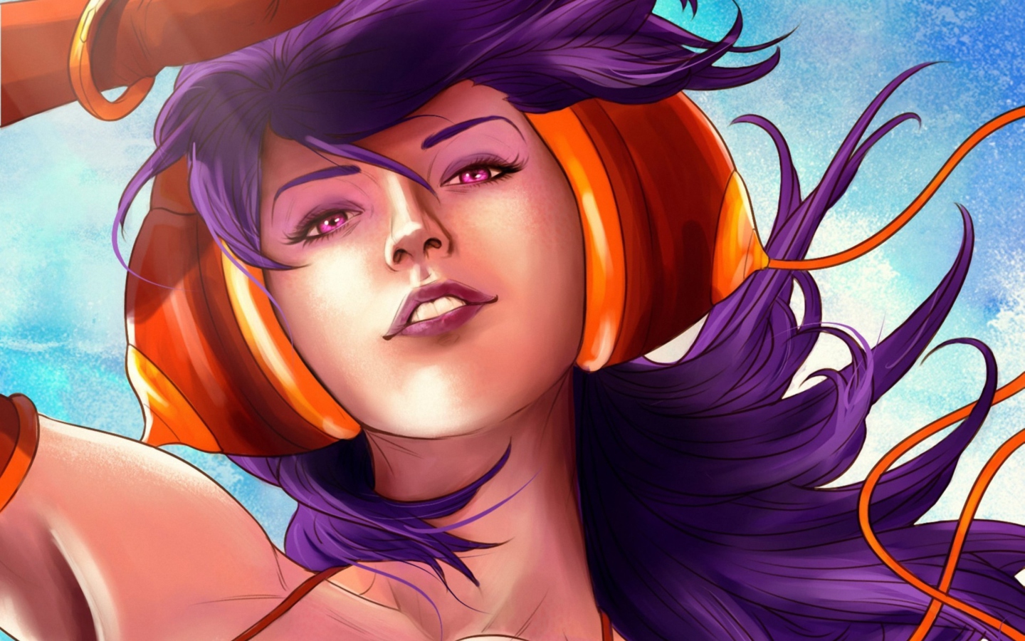 Fondo de pantalla Purple Hair Girl Art 1440x900