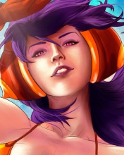 Обои Purple Hair Girl Art 176x220