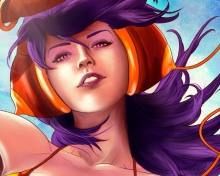 Sfondi Purple Hair Girl Art 220x176