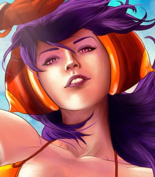 Purple Hair Girl Art - Obrázkek zdarma pro Motorola WX395