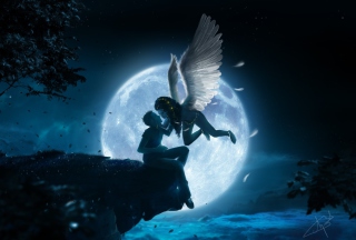 Kiss Of Angel Wallpaper for Android, iPhone and iPad
