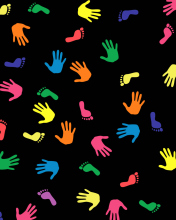 Colorful Hands And Feet Pattern wallpaper 176x220