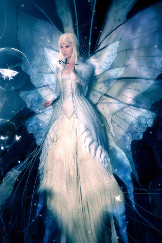 3D Winged Fairy wallpaper 320x480