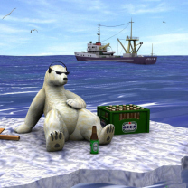 Fondo de pantalla White Bear And Beer 208x208