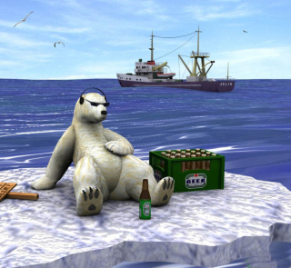 White Bear And Beer - Obrázkek zdarma pro 1024x1024