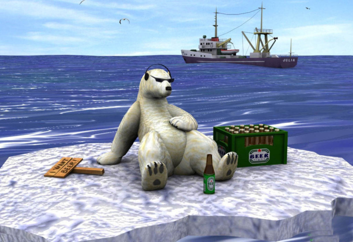 Das White Bear And Beer Wallpaper