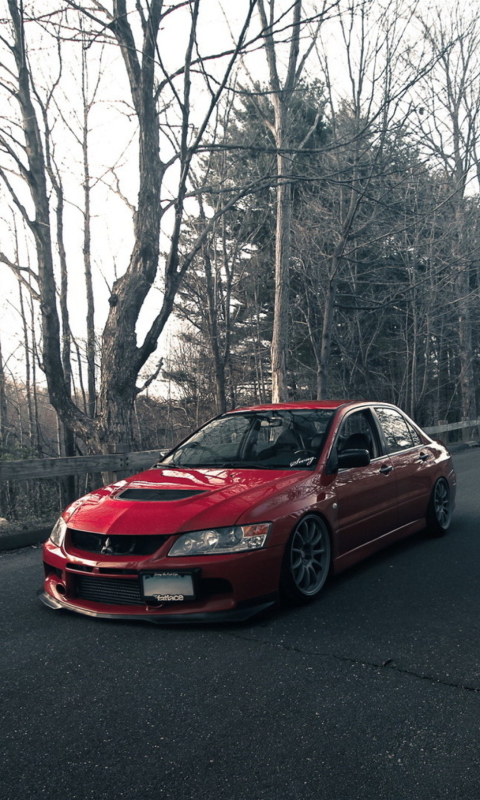 Das Mitsubishi Lancer Evo Wallpaper 480x800