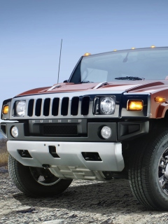 Das Hummer H2 Sedona Metallic Chrome Wallpaper 240x320