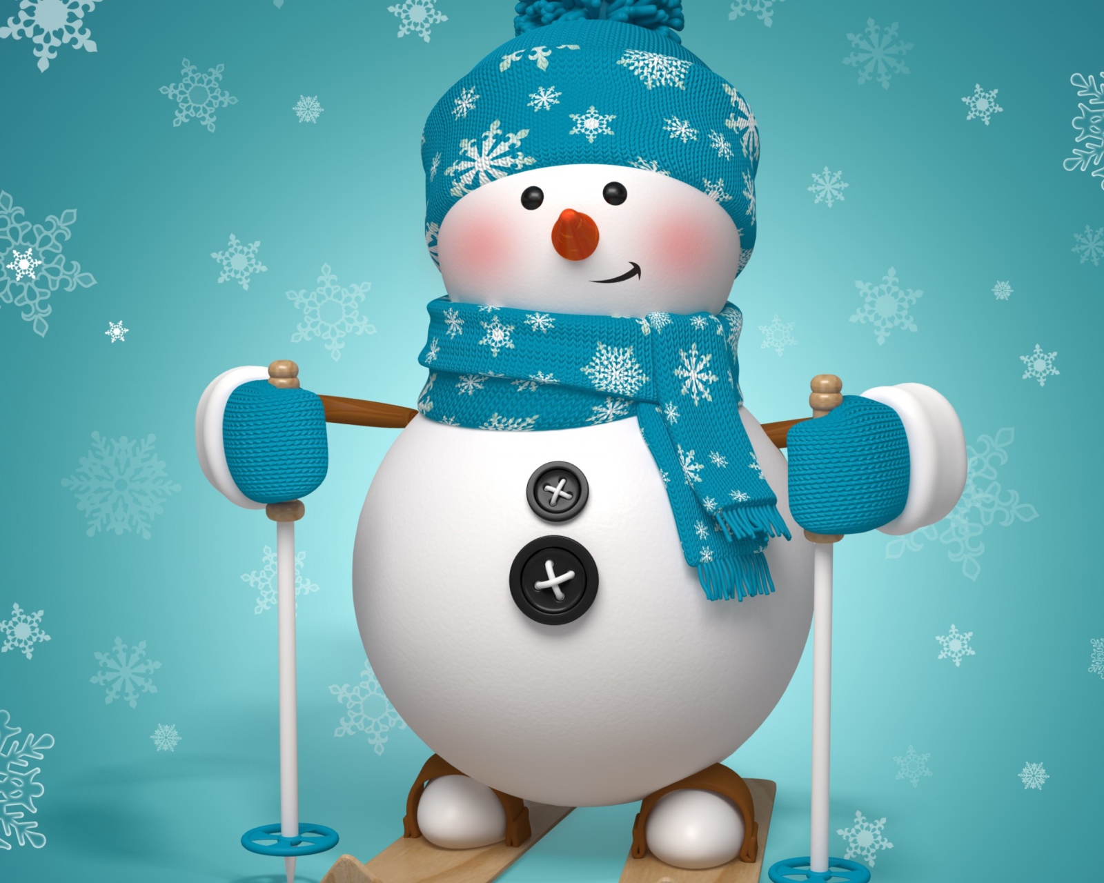 Screenshot №1 pro téma Cute Snowman Blue Hat 1600x1280