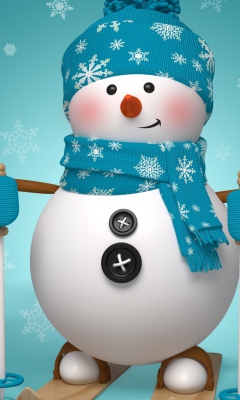 Cute Snowman Blue Hat screenshot #1 240x400