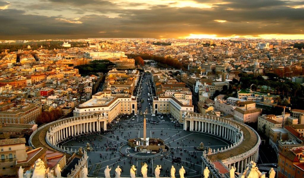 Piazza San Pietro Square - Vatican City Rome wallpaper 1024x600