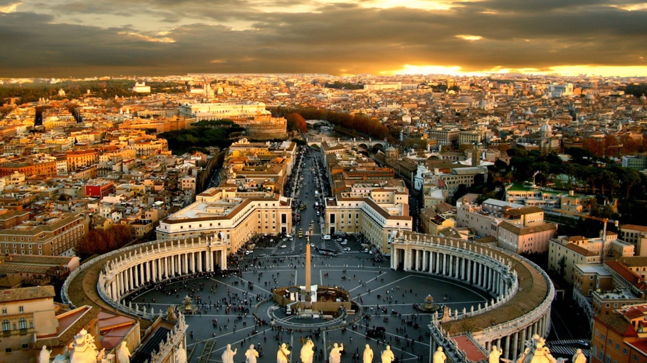 Das Piazza San Pietro Square - Vatican City Rome Wallpaper 1280x720