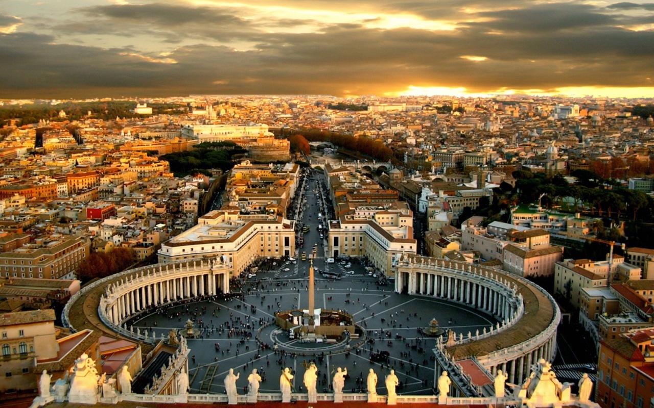 Fondo de pantalla Piazza San Pietro Square - Vatican City Rome 1280x800