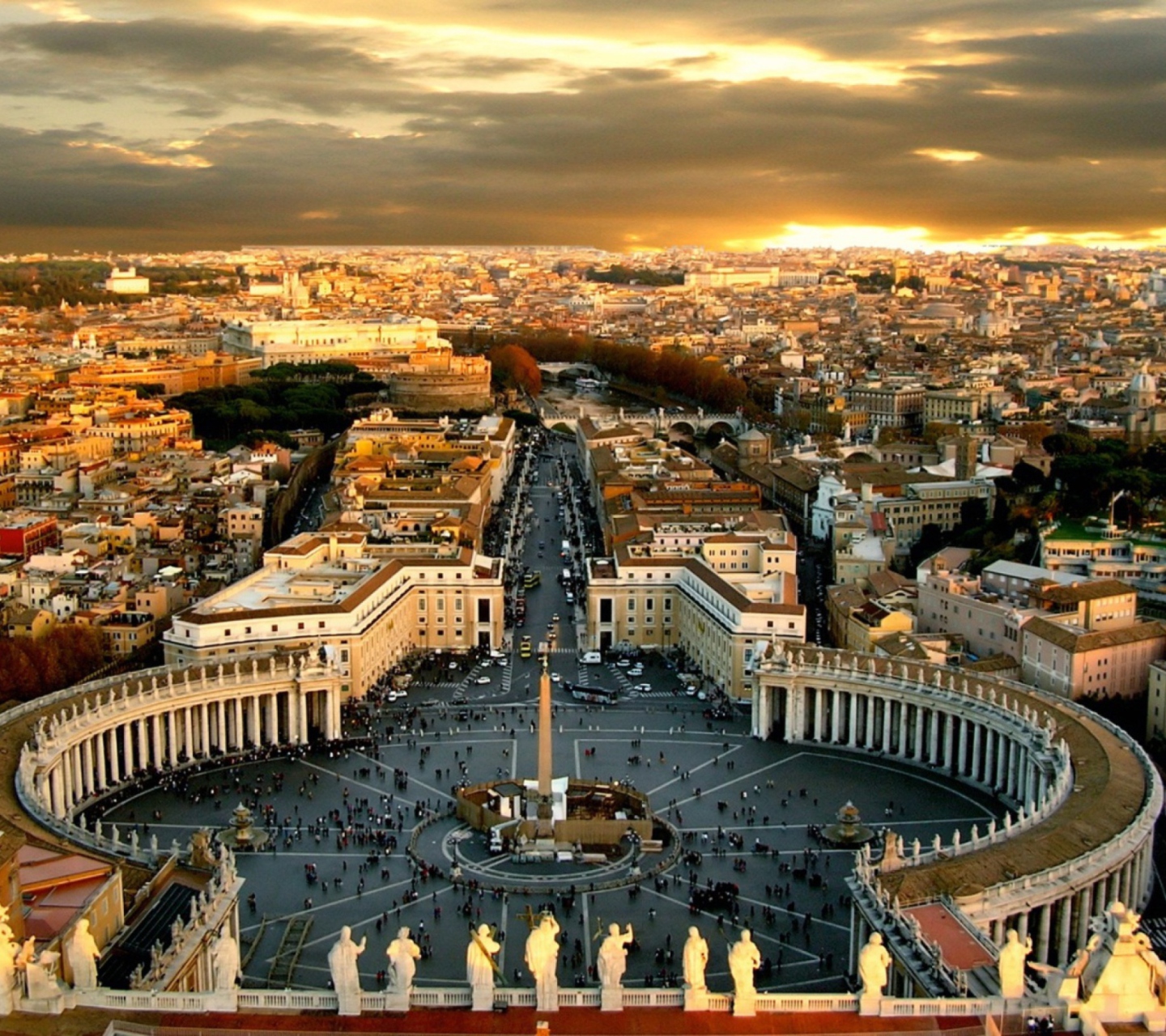 Das Piazza San Pietro Square - Vatican City Rome Wallpaper 1440x1280