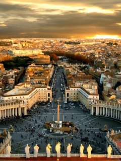 Das Piazza San Pietro Square - Vatican City Rome Wallpaper 240x320