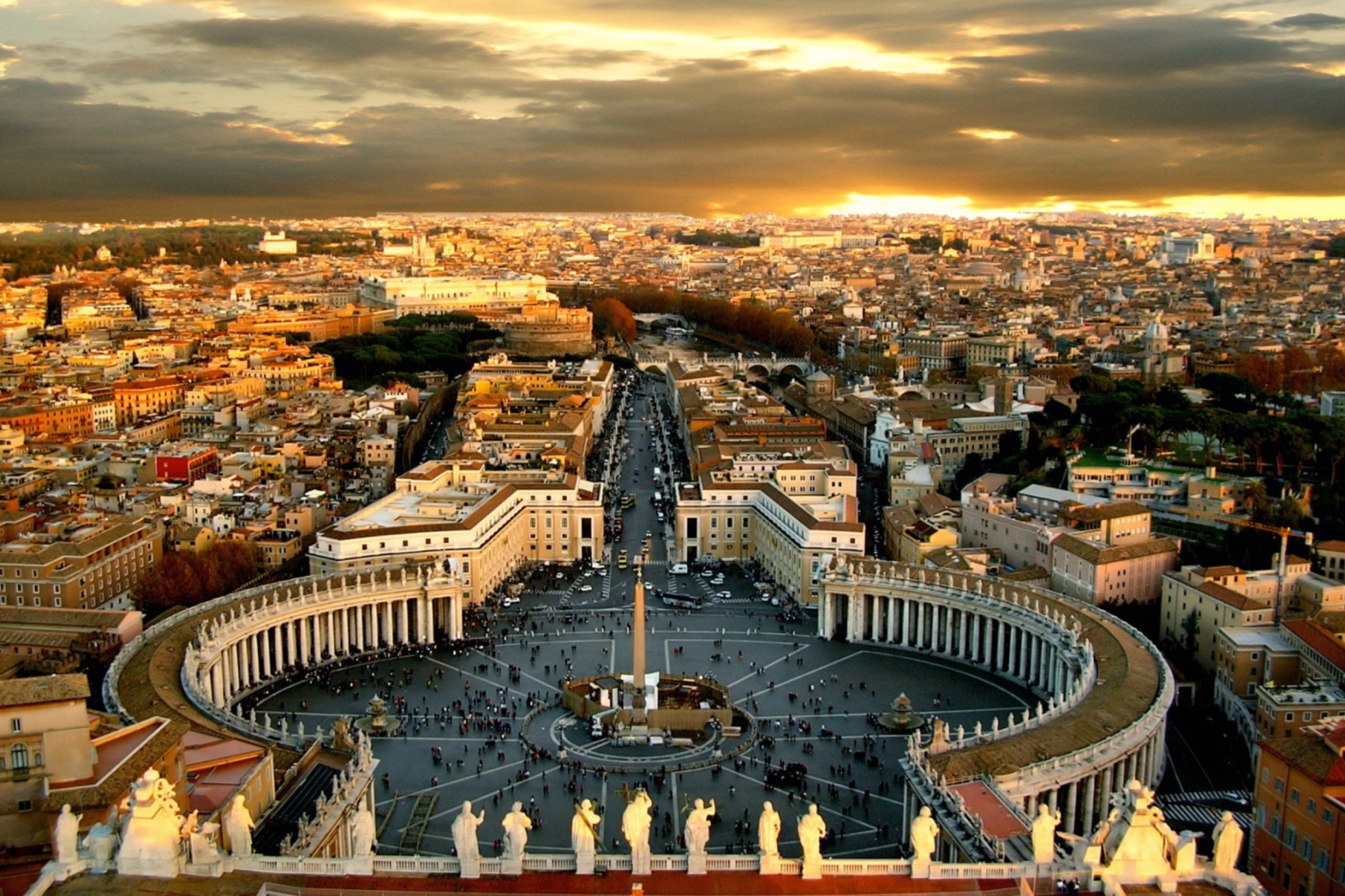 Обои Piazza San Pietro Square - Vatican City Rome 2880x1920