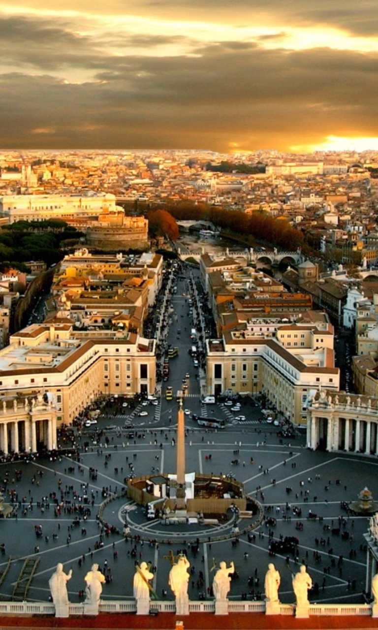 Das Piazza San Pietro Square - Vatican City Rome Wallpaper 768x1280