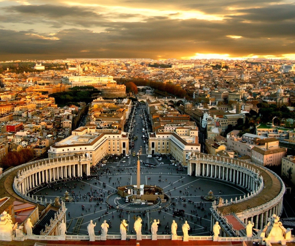Fondo de pantalla Piazza San Pietro Square - Vatican City Rome 960x800