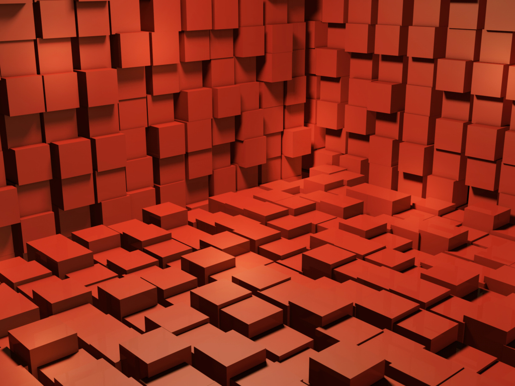 Red Cubes wallpaper 1024x768