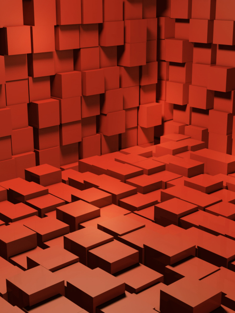 Red Cubes wallpaper 480x640