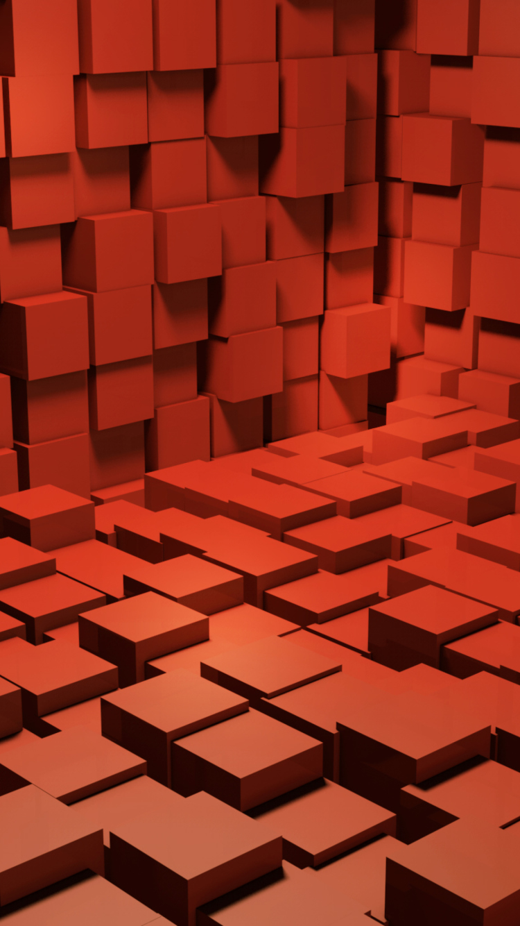 Red Cubes wallpaper 750x1334