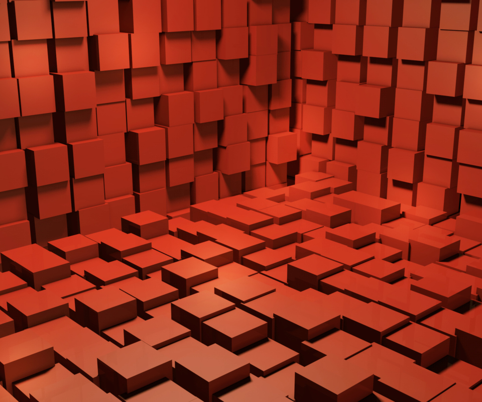 Fondo de pantalla Red Cubes 960x800