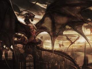 Das Dragon Attack Wallpaper 320x240