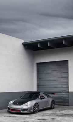 Porsche 911 Near Garage wallpaper 240x400