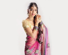Shriya Saran In Pink Saree screenshot #1 220x176