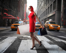 Lady From Boutique In New York wallpaper 220x176
