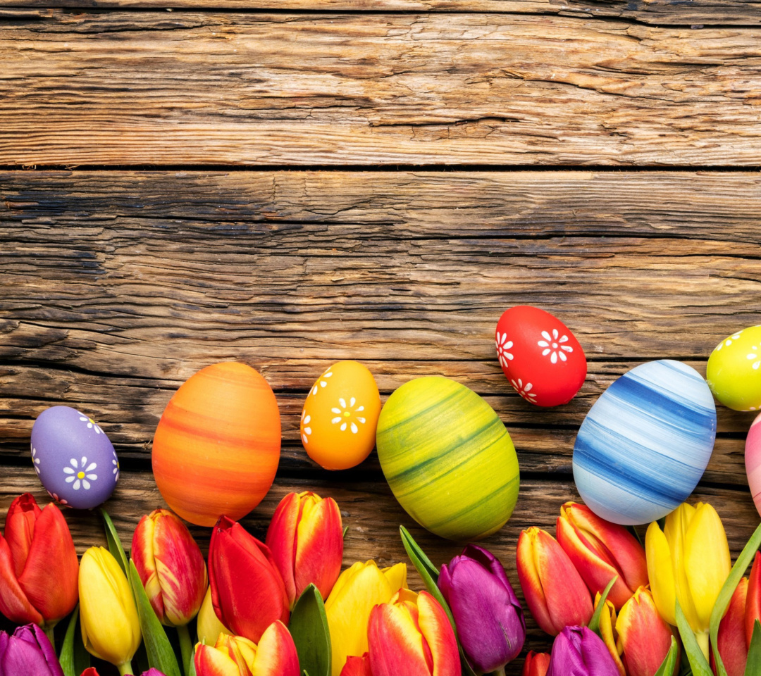 Easter bright eggs wallpaper 1080x960