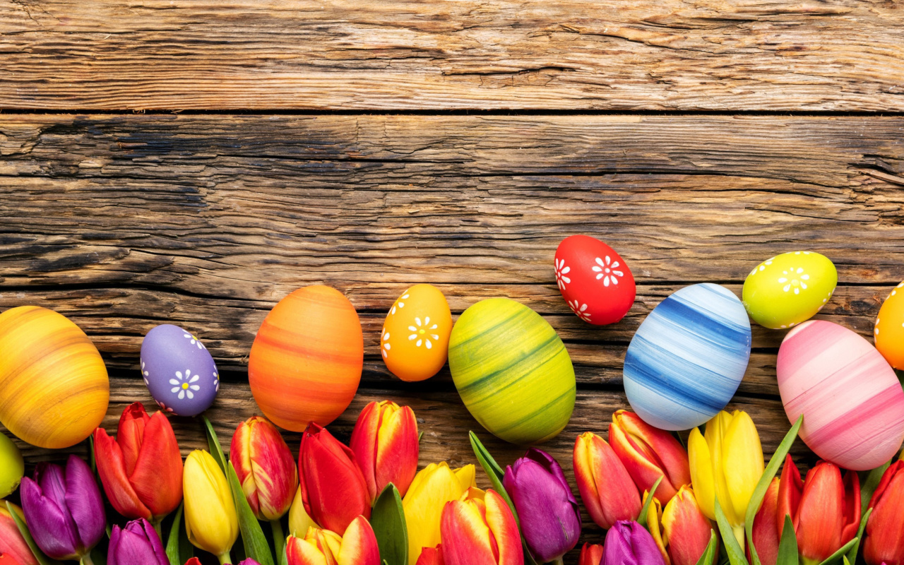 Easter bright eggs wallpaper 1280x800