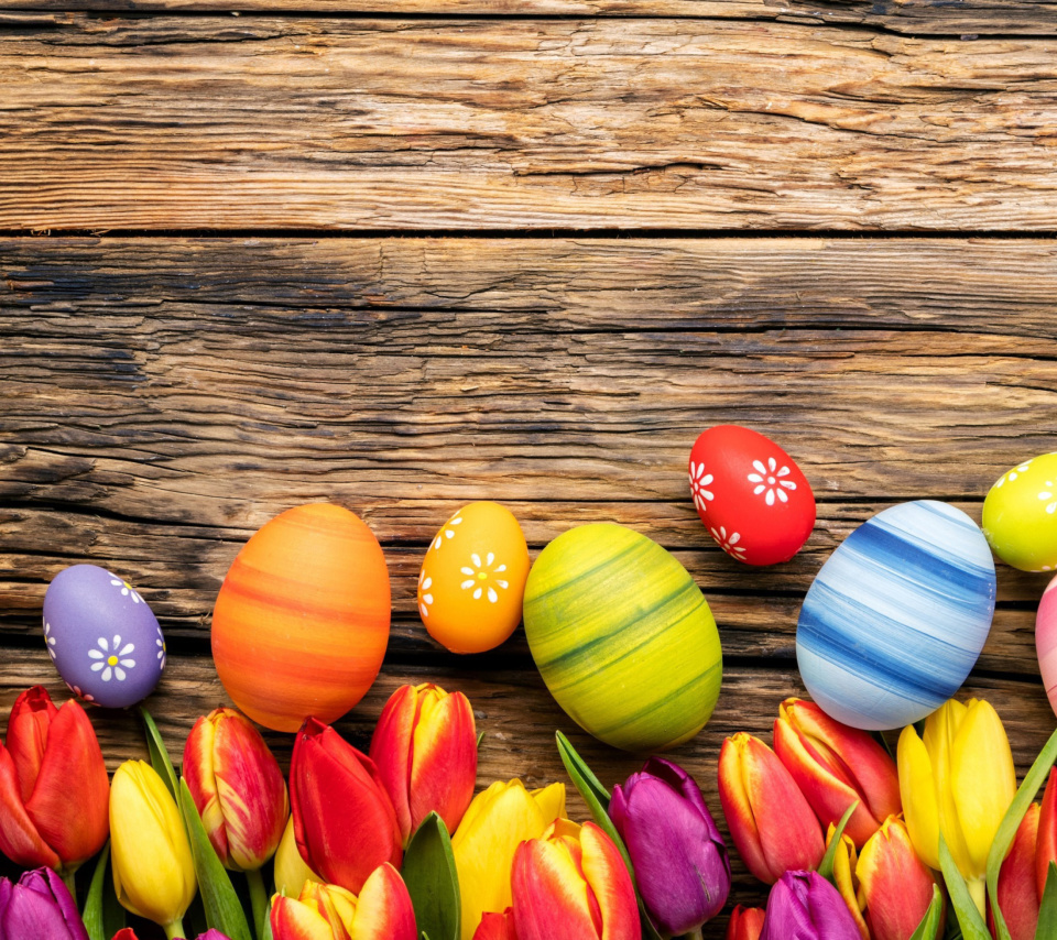 Easter bright eggs wallpaper 960x854