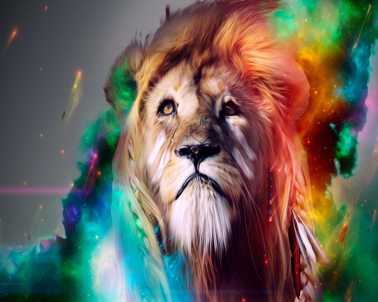 Screenshot №1 pro téma Lion Multicolor 1280x1024