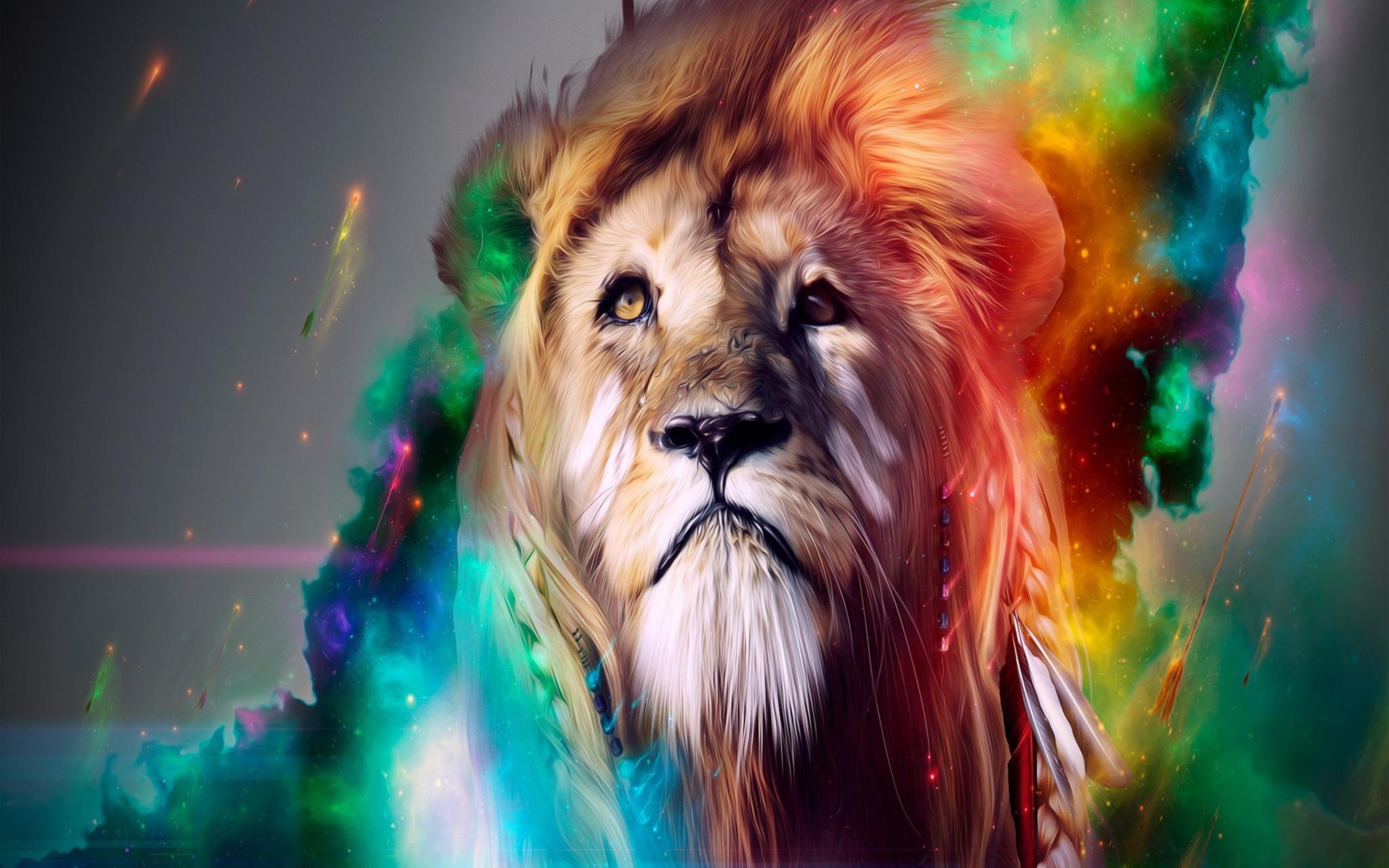 Das Lion Multicolor Wallpaper 2560x1600